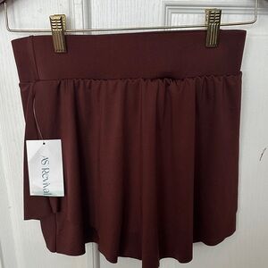 Brown Skirt with Elastic Waistband